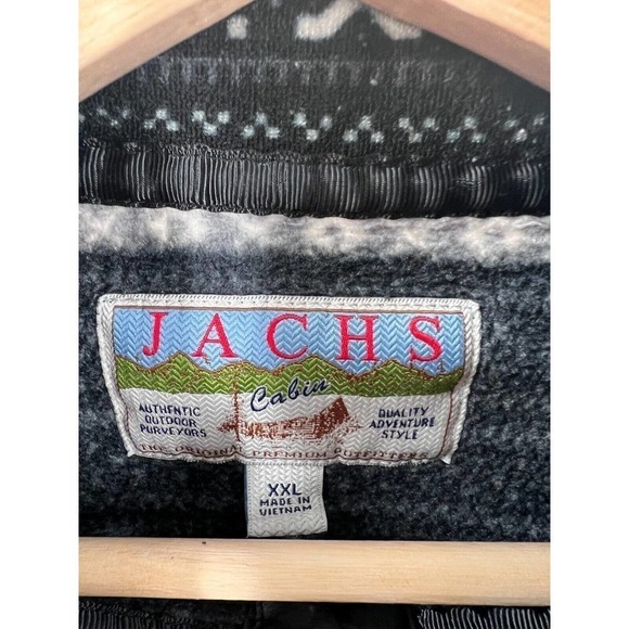 Jachs Cabin Womens Size XXL 2XL Fleece Pullover Sweater Black Fair Isle Cozy - Picture 5 of 6